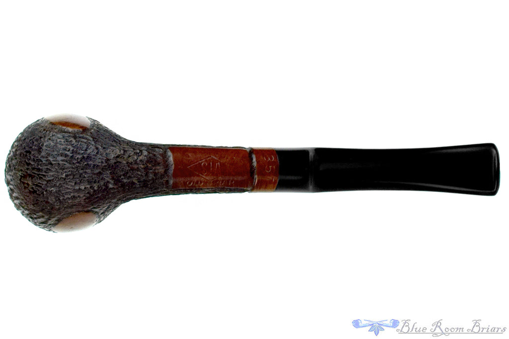 Blue Room Briar is proud to present this Old Briar SIA Partial Rusticated Bent Egg Estate Pipe