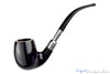 Blue Room Briars is proud to present this Brebbia Gala Night First 982 Bent Dress Black Billiard with Nickle Spigot Estate Pipe