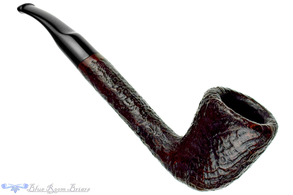 Blue Room Briars is proud to present this Willbo 77 Bent Sandblast Dublin with Oval Shank Estate Pipe