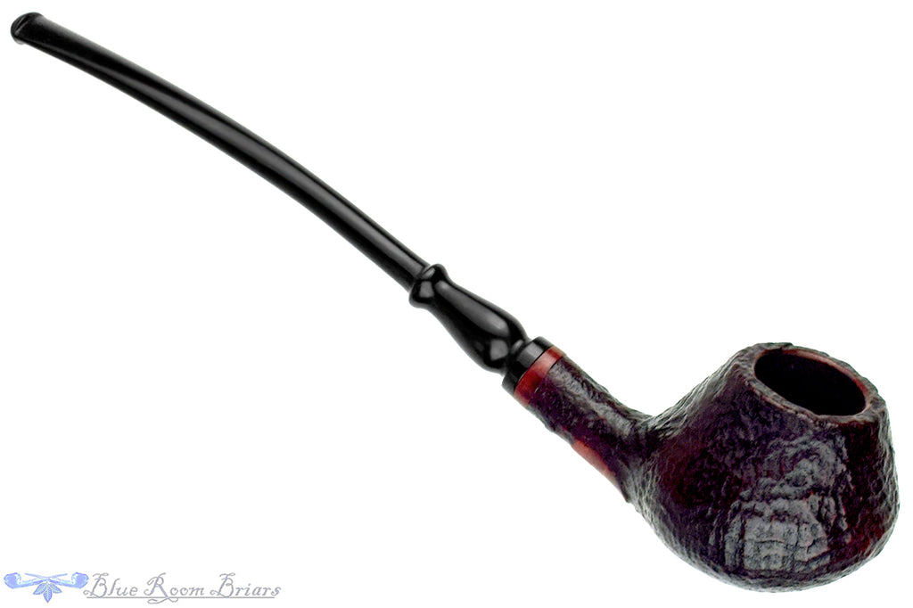 Blue Room Briars is proud to present this Bjarne Handmade Bent Sandblast Demi-Warden UNSMOKED Estate Pipe