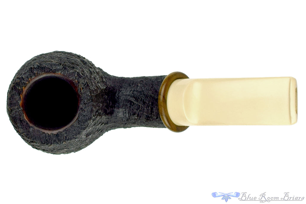 Blue Room Briars is proud to present this BriarWorks Handmade Bent Sandblast Billiard with Cocobola and Juma Stem Estate Pipe