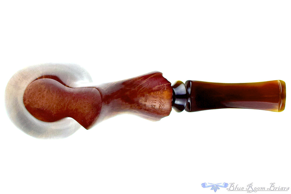 Blue Room Briar is proud to present this Ben Wade Royal Grain Bent Freehand with Plateau Sitter Estate Pipe