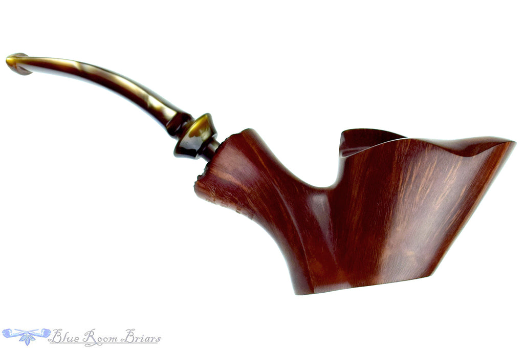 Blue Room Briar is proud to present this Ben Wade Royal Grain Bent Freehand with Plateau Sitter Estate Pipe