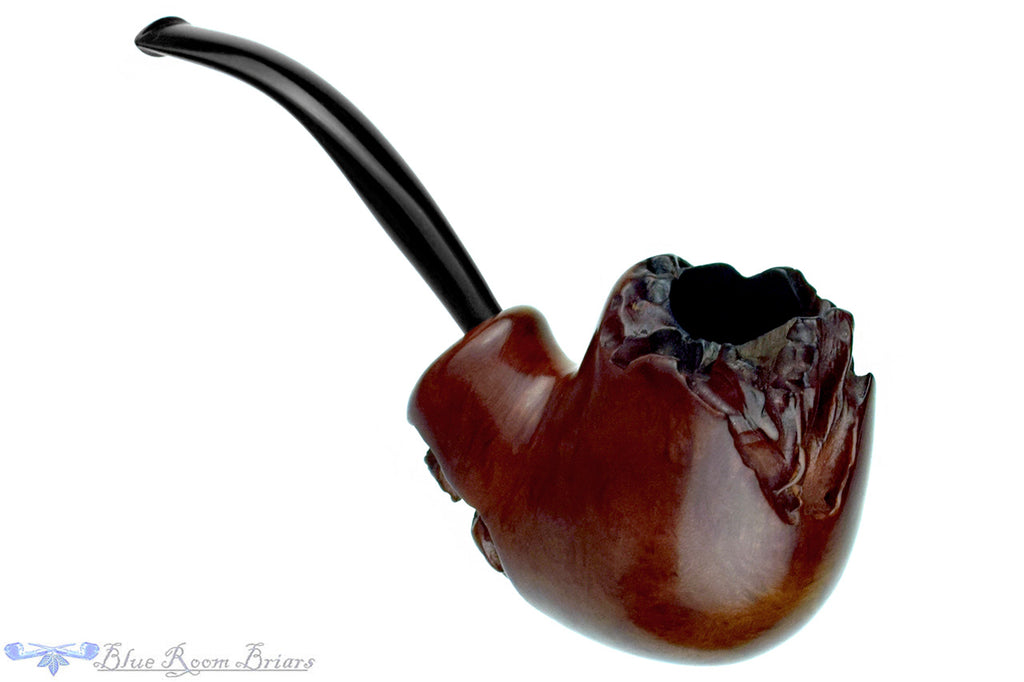 Blue Room Briars is proud to present this Micoli Bent Spot Carved Billiard Estate Pipe