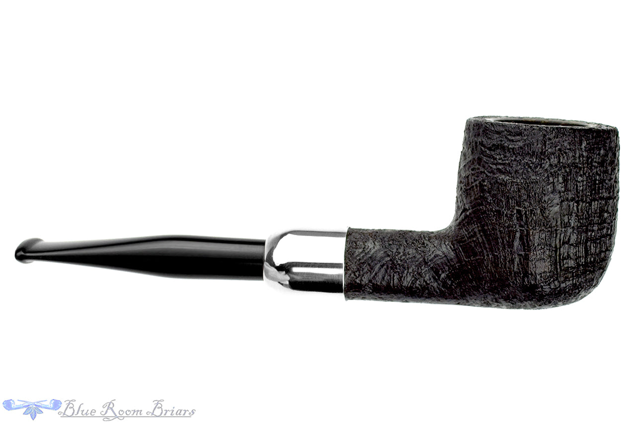Jerry Crawford Pipe Black Blast Billiard with Silver and Military Moun ...