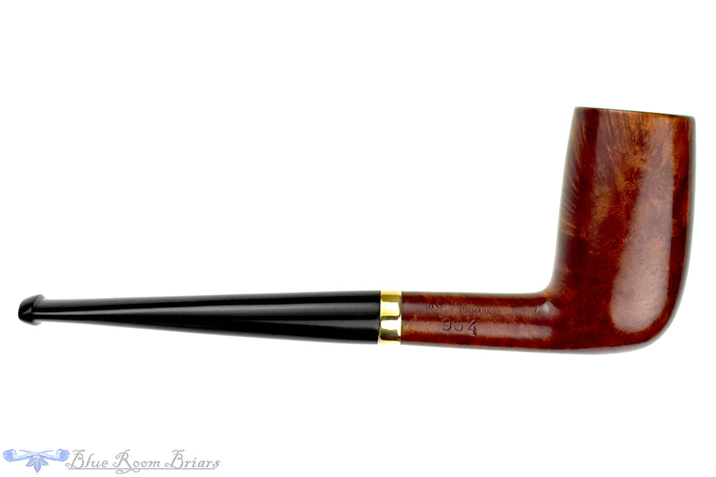 Blue Room Briars is proud to present this Bari Select Natural Old Briar 964 Chimney Stack Estate Pipe with Brass Repair Band