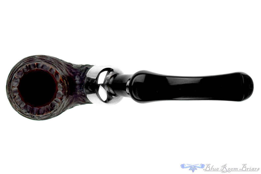 Peterson System Standard 314 Bent Rusticated Billiard with Nickel and P-Lip Estate Pipe