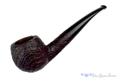 C Kent Joyce Bent Black Blast Blowfish with Zebrawood Estate Pipe