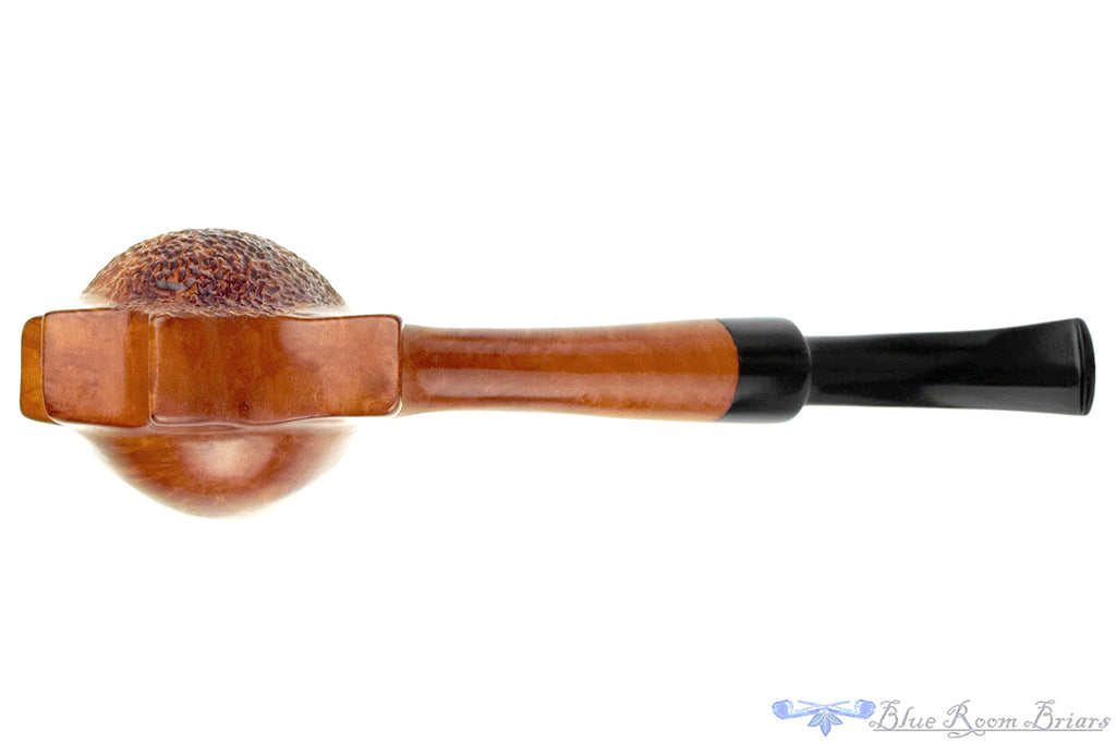 Blue Room Briars is proud to present this Jack Weinberger Large Bent Partial Rusticated Freehand with Plateau Estate Pipe