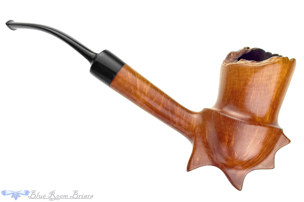 Blue Room Briars is proud to present this Jack Weinberger Large Bent Partial Rusticated Freehand with Plateau Estate Pipe