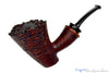 Blue Room Briars is proud to present this Bill Shalosky Pipe 780 Bent Ring Blast Cherrywood Sitter with Plateau and Cocobolo