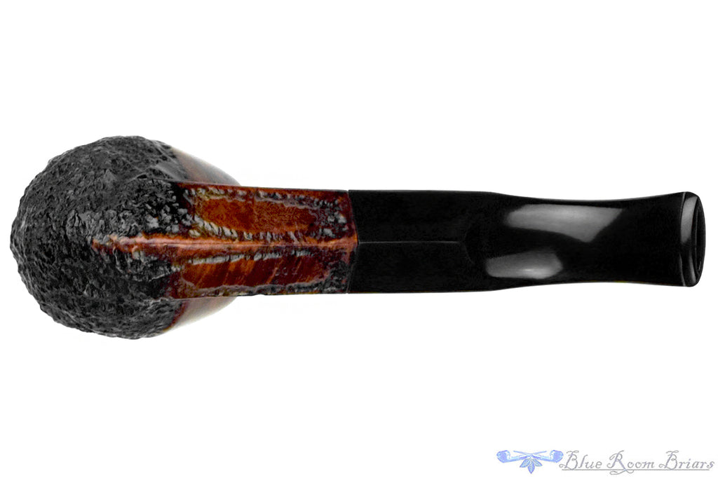 Blue Room Briars is proud to present this Jobey Asti 300 Bent Partial Rusticated Egg with Diamond Shank Estate Pipe