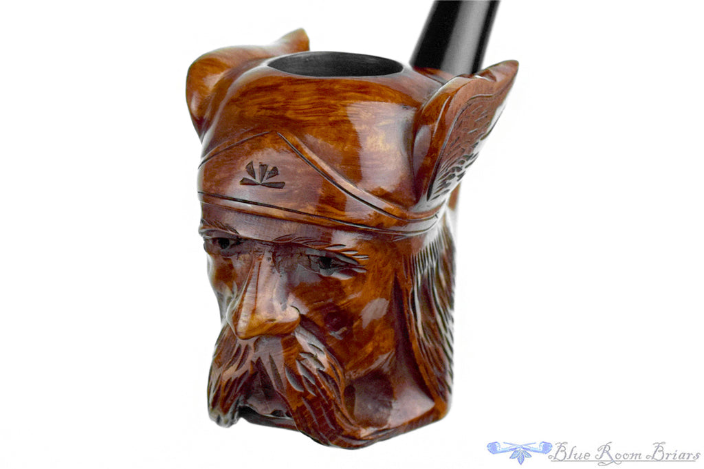 Blue Room Briars is proud to present this French Handmade Bent Viking Figural Estate Pipe