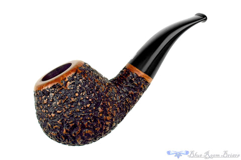 Jirsa 106 Bent Contrast Carved Dublin with Briar and Ebonite Ferrule Estate Pipe