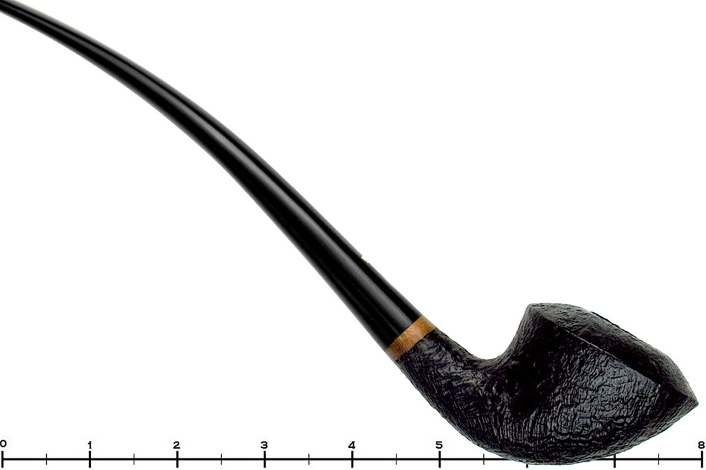 Blue Room Briars is proud to present this Mastro Geppetto Sabbiato Bent Sandblast Churchwarden Estate Pipe