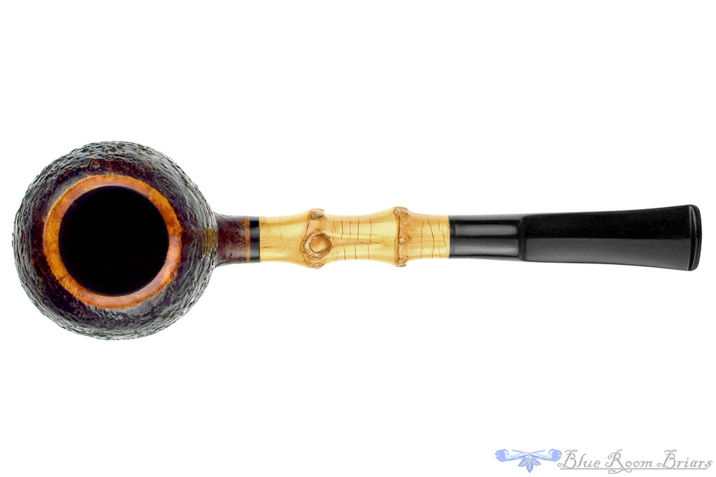 Blue Room Briars is proud to present this Bent Sandblast Strawberry with Bamboo Estate Pipe