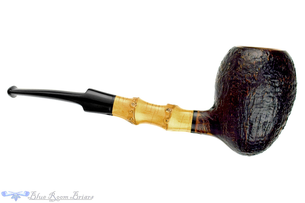 Blue Room Briars is proud to present this Bent Sandblast Strawberry with Bamboo Estate Pipe