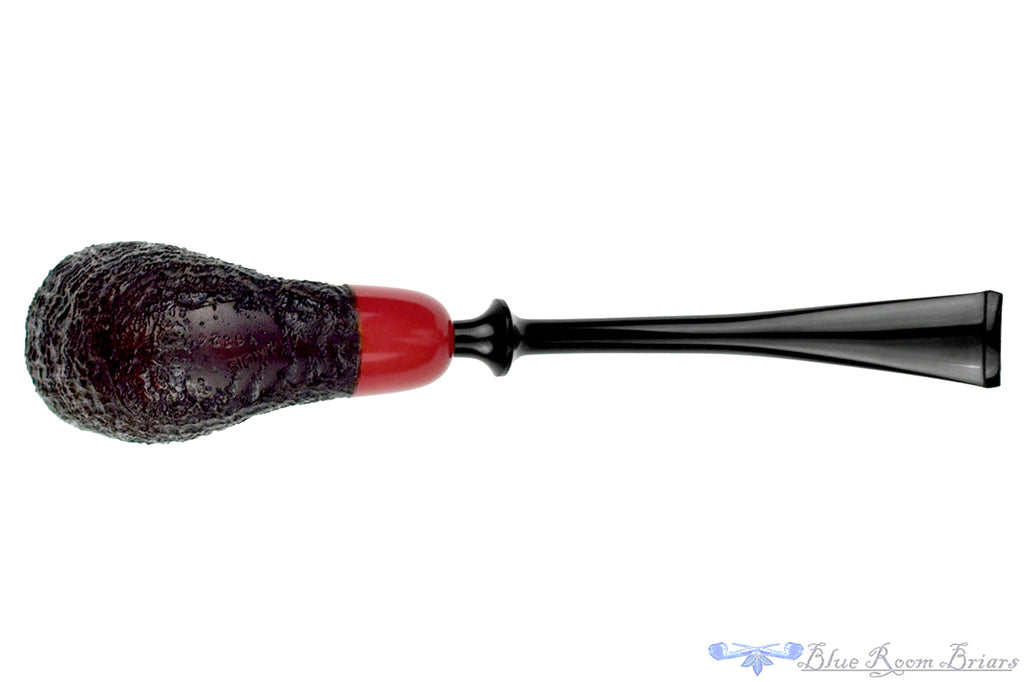 Yorgos Mitakidis Pipe 6824 Bent Sandblast Round Shank Dublin with Ebonite Ferrule and Military Mount