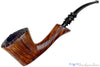 Blue Room Briars is proud to present this Karl Erik Handmade Bent Spot Carved Freehand with Plateaux Estate Pipe