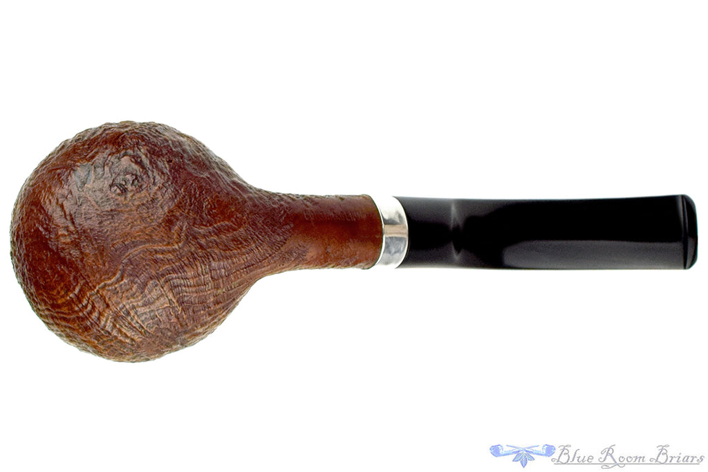 Blue Room Briars is proud to present this Larsen Super Bent Sandblast Ladle Estate Pipe with Silver Repair Band