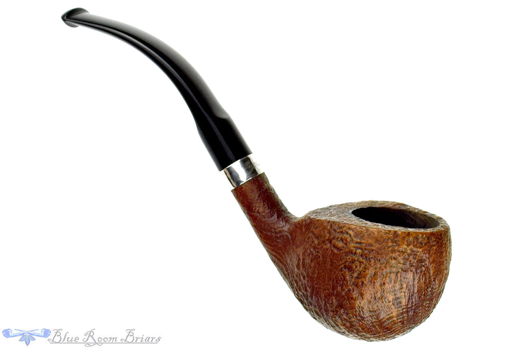Blue Room Briars is proud to present this Larsen Super Bent Sandblast Ladle Estate Pipe with Silver Repair Band