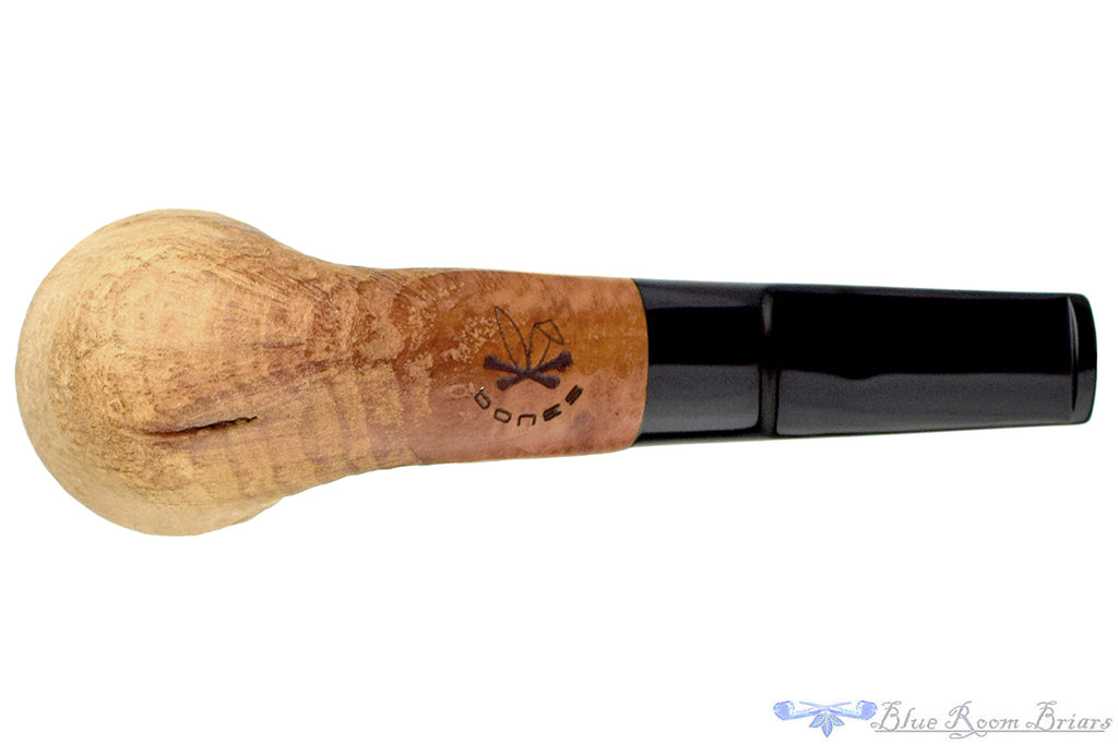 Bones (Chris Morgan) Natural Bent Sandblast Rhodesian with Oval Shank Estate Pipe