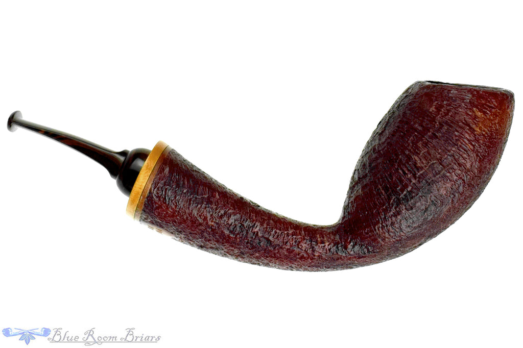 David Huber Sandblast Bent Cobra (2014 Make) with Teardrop Shank and Boxwood Estate Pipe