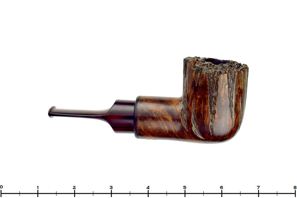 Blue Room Briars is proud to present this Joshua Ronish (2016 Make) Spot Carved Reverse Calabash with Brindle and Plateau Estate Pipe