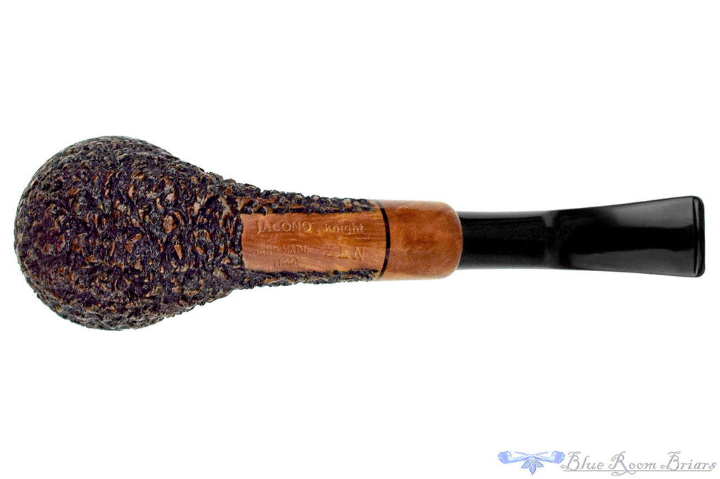 Blue Room Briars is proud to present this Jacono Zen Knight Rusticated Horn with Acrylic Estate Pipe
