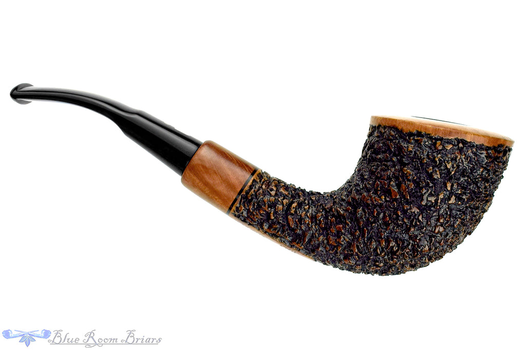 Blue Room Briars is proud to present this Jacono Zen Knight Rusticated Horn with Acrylic Estate Pipe