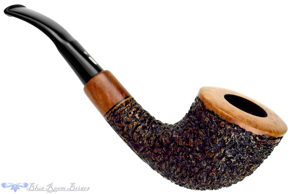 Blue Room Briars is proud to present this Jacono Zen Knight Rusticated Horn with Acrylic Estate Pipe