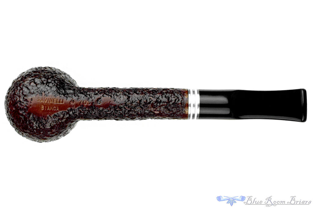 Savinelli Bianca 703 KS Rusticated Lovat (6mm Filter) with Nickel and Acrylic Estate Pipe