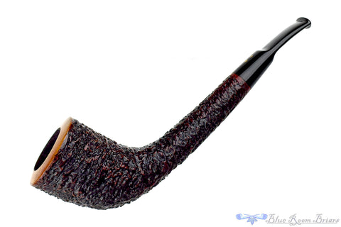 Rinaldo Silver Line Lithos YY 8 Bent Rusticated Author with Silver Estate Pipe