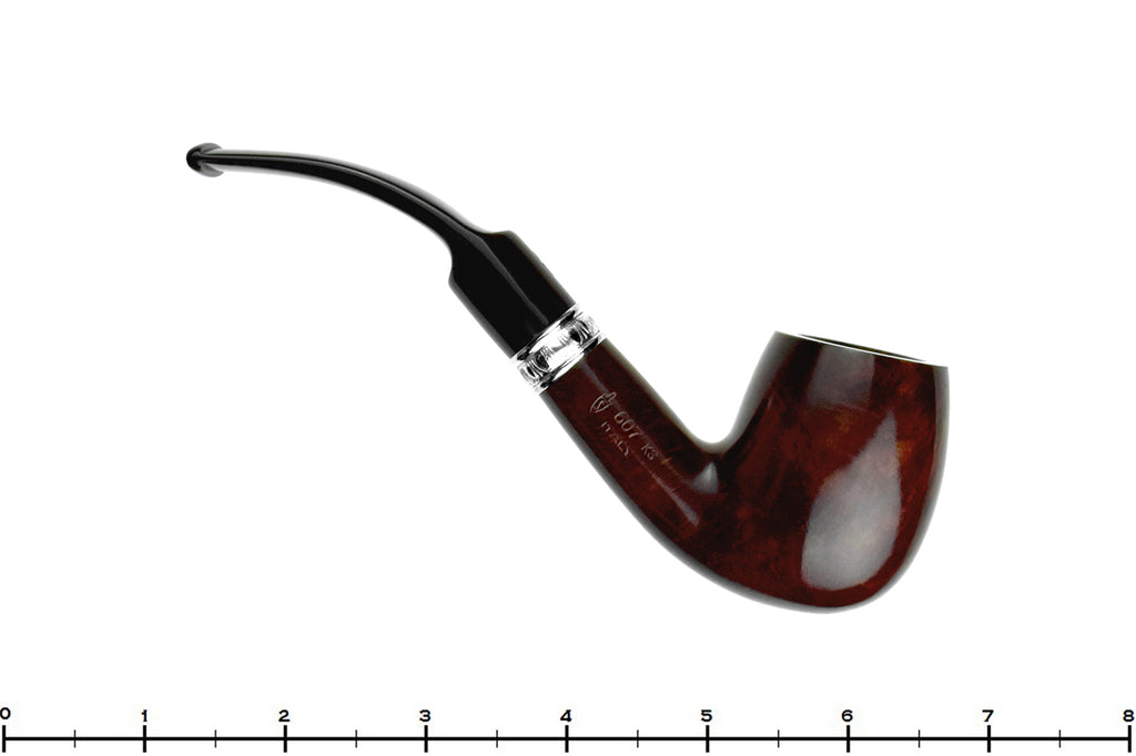 Savinelli Trevi 607 KS Bent Billiard (6mm Filter) with Nickel Estate Pipe