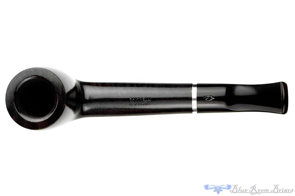 Blue Room Briars is proud to present this Savinelli Loirée 812 Bent Lumberman (6mm Filter) with Nickel Estate Pipe