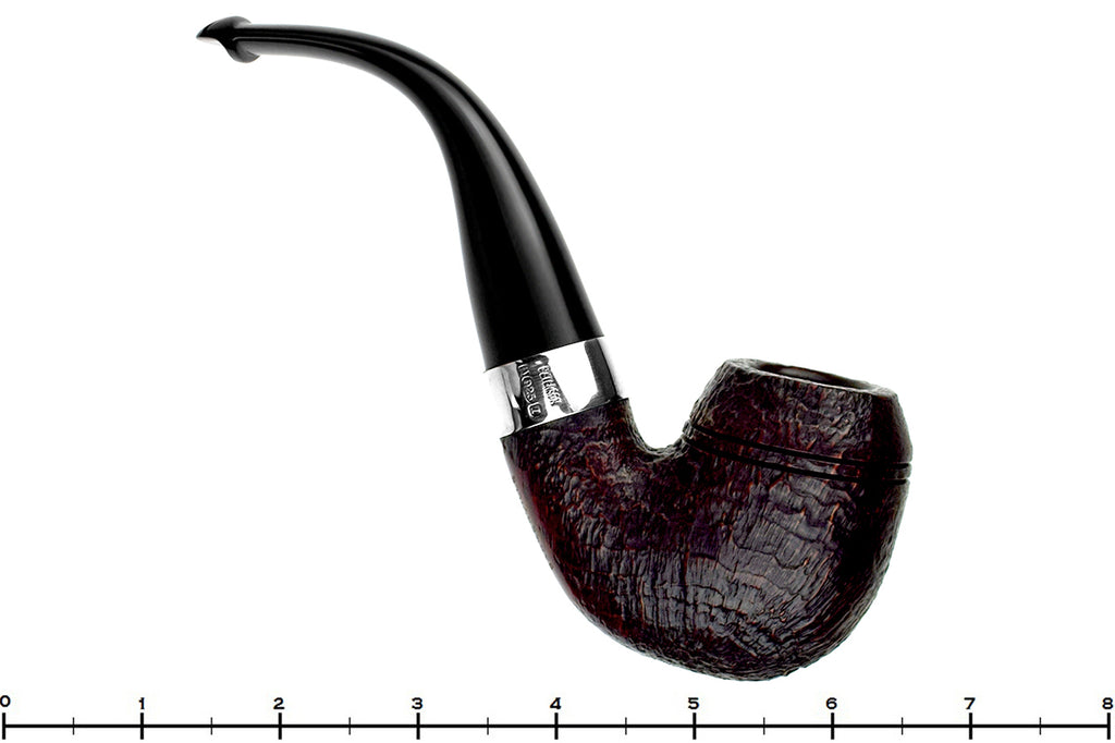 Blue Room Briars is proud to present this Peterson Sherlock Holmes Bent Sandblast Baskerville with Silver and P-Lip Estate Pipe