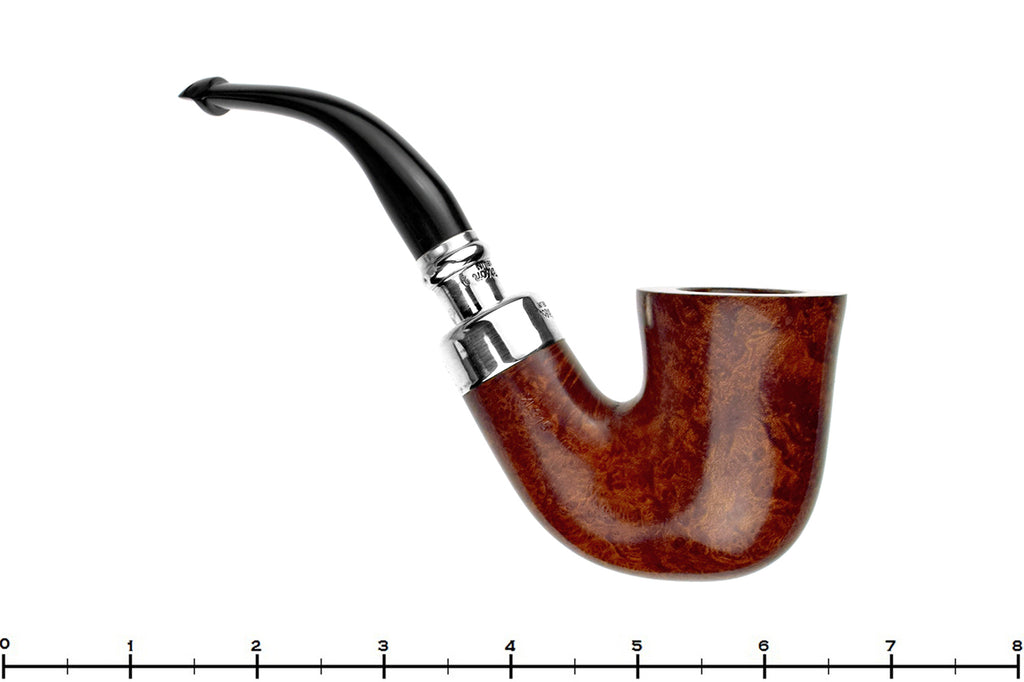 Blue Room Briars is proud to present this Peterson System XL315 Silver Spigot Bent Calabash with P-Lip Estate Pipe