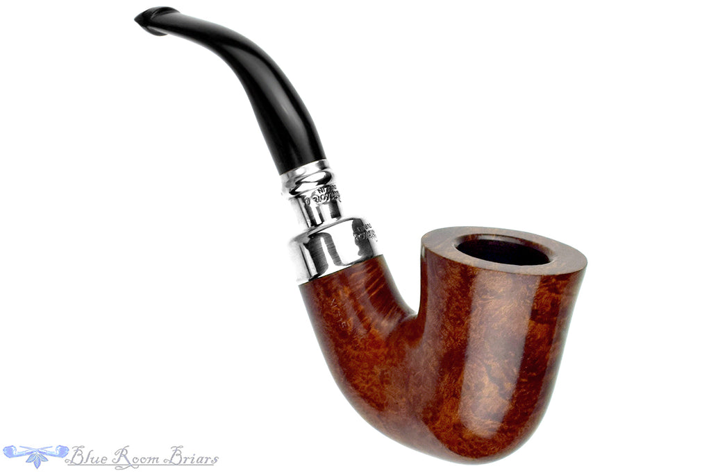 Blue Room Briars is proud to present this Peterson System XL315 Silver Spigot Bent Calabash with P-Lip Estate Pipe