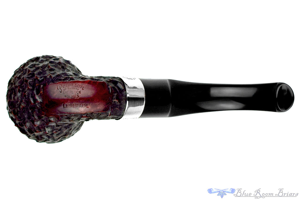 Blue Room Briars is proud to present this Peterson Sherlock Holmes Rusticated Lestrade with Silver and P-Lip Estate Pipe