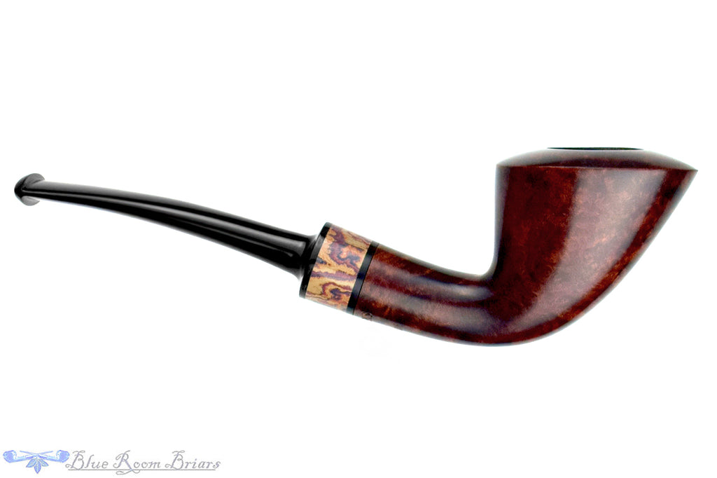 Blue Room Briar is proud to present this Bruno Nuttens Pipe A Bent Yachtsman with Brindle