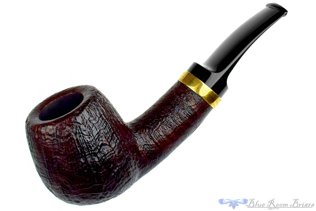 Blue Room Briars is proud to present this C. Martin Pipe by Chris Mattioda Bent Sandblast Billiard with Brass