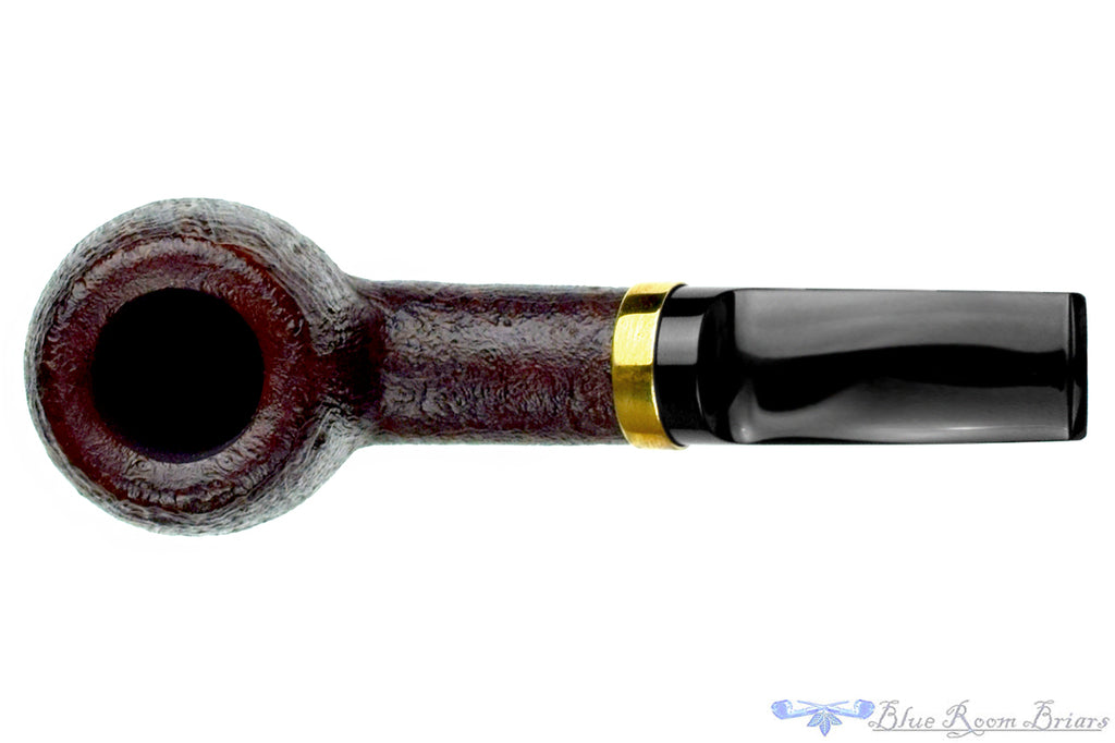 Blue Room Briars is proud to present this C. Martin Pipe by Chris Mattioda Bent Sandblast Billiard with Brass