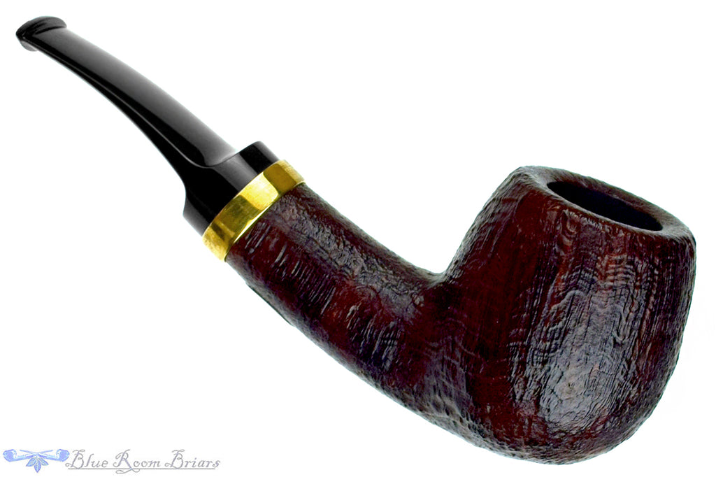 Blue Room Briars is proud to present this C. Martin Pipe by Chris Mattioda Bent Sandblast Billiard with Brass
