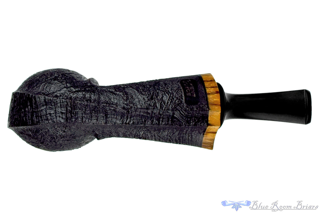Blue Room Briars is proud to present this C Kent Joyce Bent Black Blast Blowfish with Zebrawood Estate Pipe