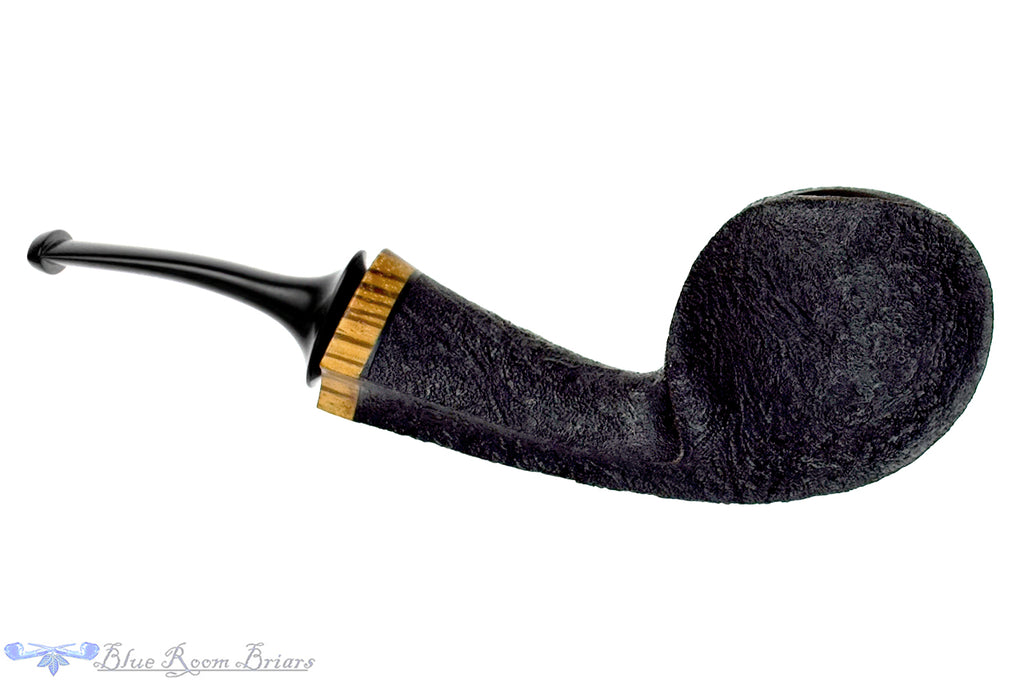Blue Room Briars is proud to present this C Kent Joyce Bent Black Blast Blowfish with Zebrawood Estate Pipe