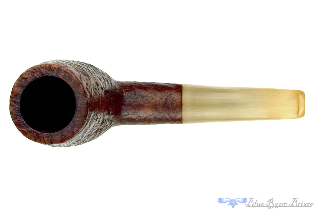 Blue Room Briars is proud to present this Ropp Stout Sandblast Tall Canted Billiard with Horn Estate Pipe