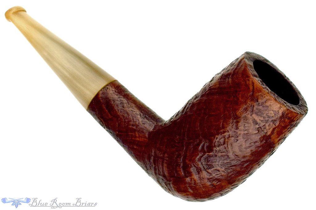Blue Room Briars is proud to present this Ropp Stout Sandblast Tall Canted Billiard with Horn Estate Pipe