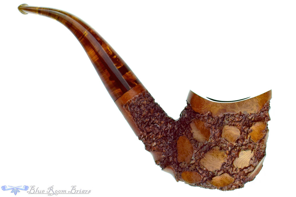 Blue Room Briar is proud to present this Mark Tinsky American Natural Carved Bent Estate Pipe