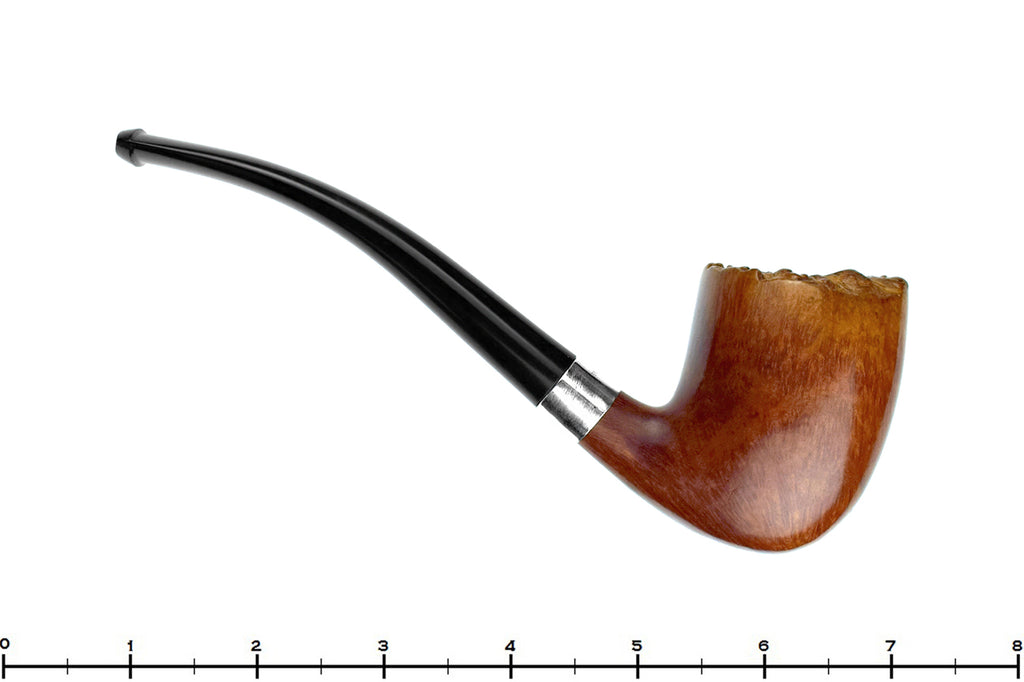 Blue Room Briar is proud to present this Jack Weinberger Bent Billiard Freehand with Plateau Estate Pipe with Silver Repair Band