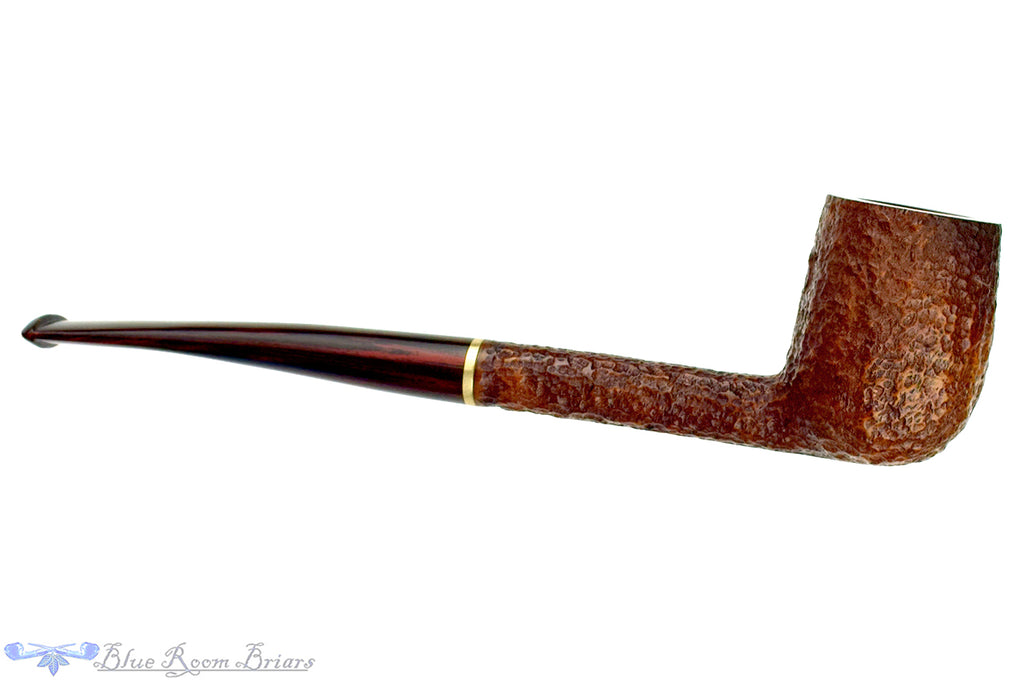 Blue Room Briars is proud to present this Savinelli Bing's Favorite Rusticated Billiard Sitter with Brass and Brindle Estate Pipe